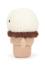 Jellycat Amuseable Ice Cream Cone. A soft toy with scoop of ice cream, waffle cone with arms, and smiling face.