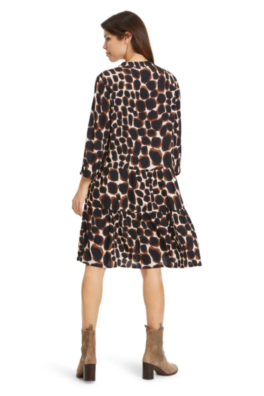 Betty Barclay Animal Print Dress with 3/4 length sleeves, relaxed fit, and all over animal print.