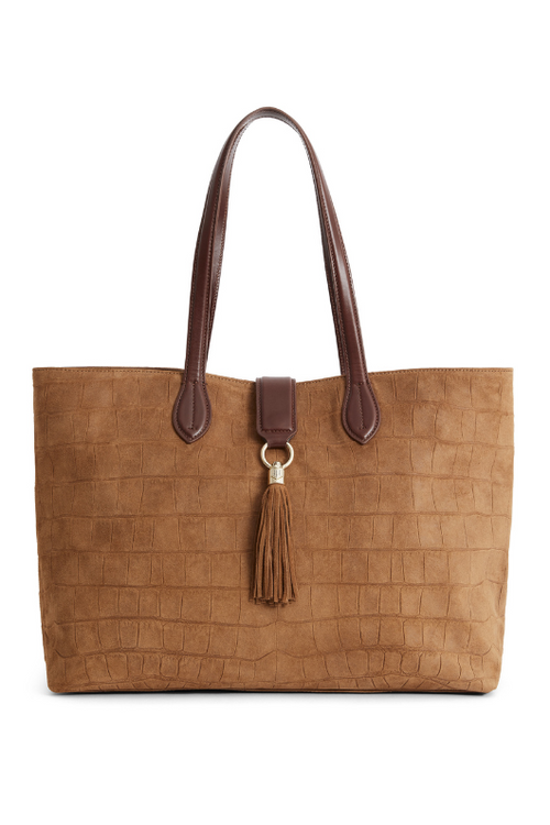 An image of the Fairfax & Favor Fairfax & Favor Langham Suede Tote Bag
