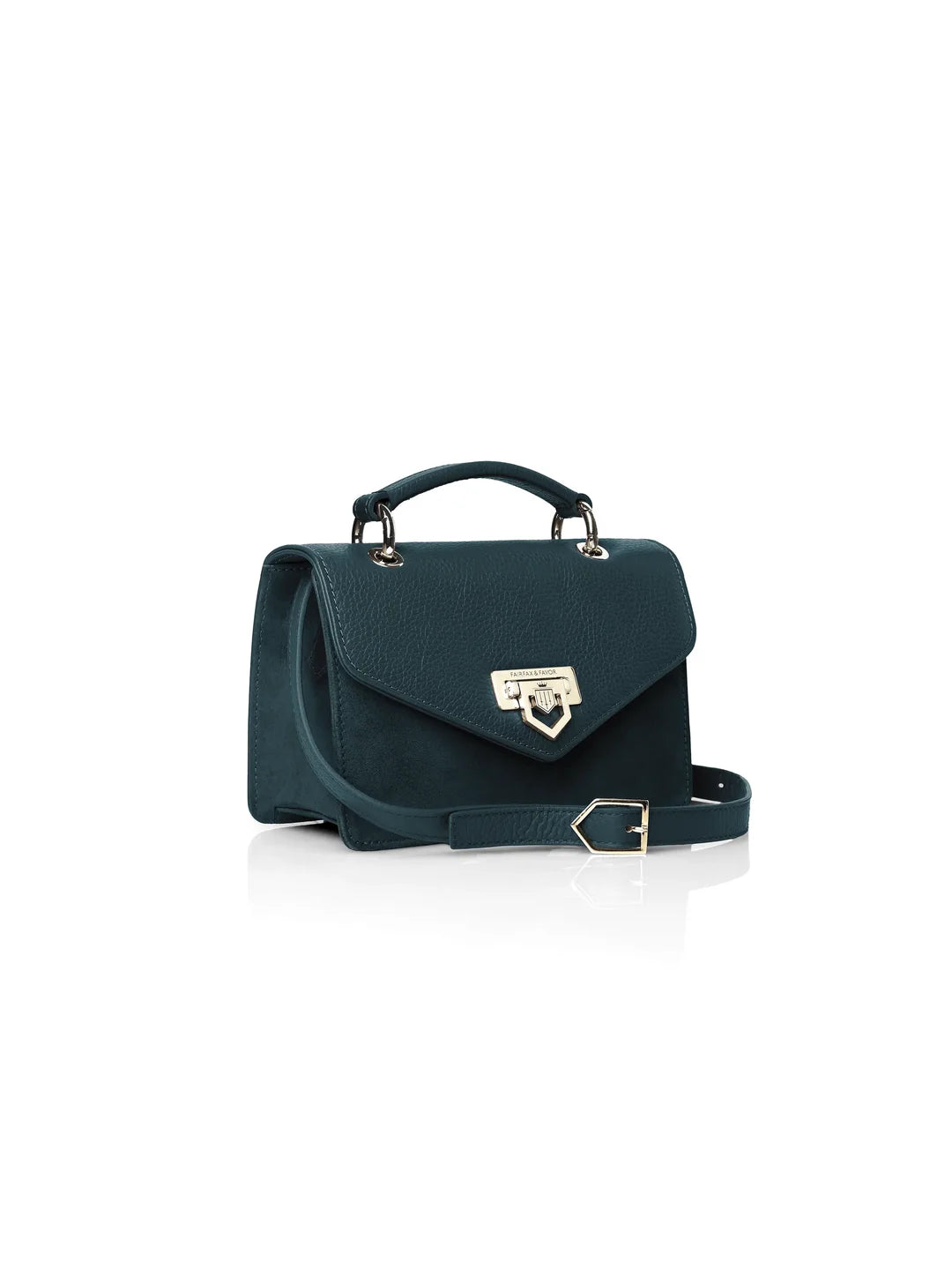 Fairfax & Favor Loxley Mini Cross Body Bag Teal Suede