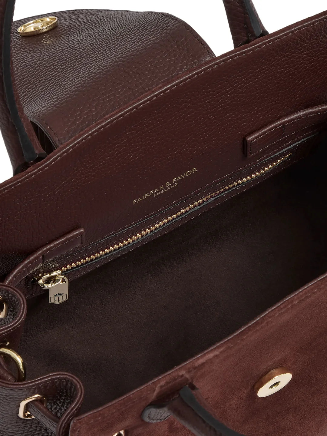 Fairfax & Favor Mini Windsor Handbag Port Suede