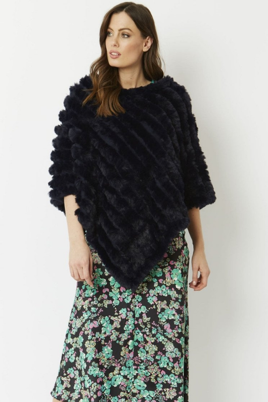 An image of the Jayley Faux Fur Poncho