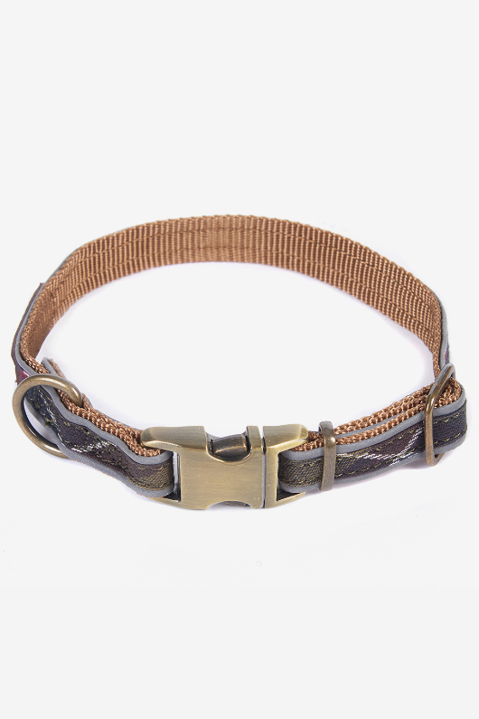 An image of the Barbour Reflective Tartan Dog Collar