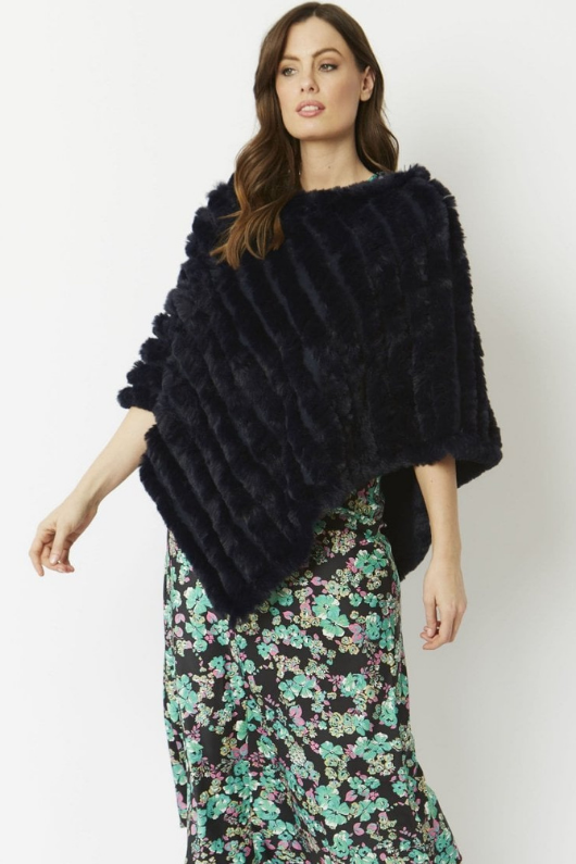 An image of the Jayley Faux Fur Poncho