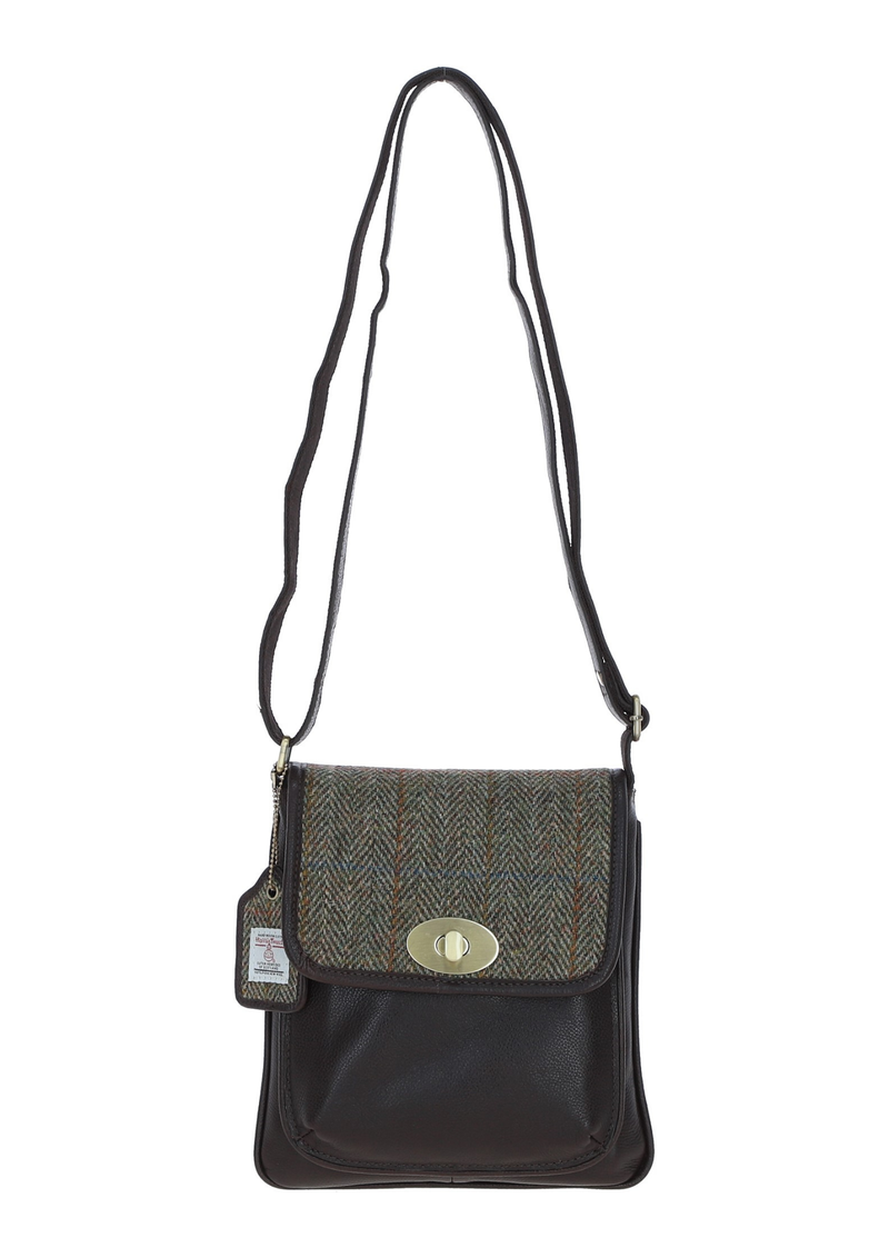 An image of the Ashwood Leather Ashwood Leather x Harris Tweed Twist Lock Crossbody Bag