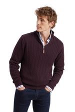 An image of the Schoffel Calton Cotton Cashmere Cable 1/4 Zip Jumper
