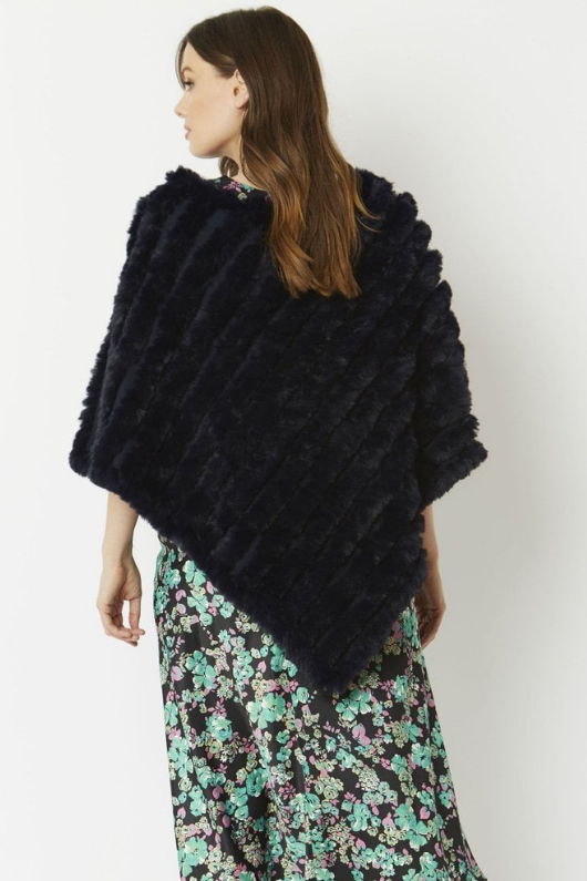 An image of the Jayley Faux Fur Poncho