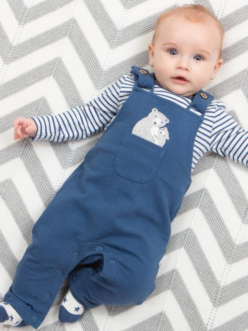 An image of the Kite Snuggle Bear Dungarees