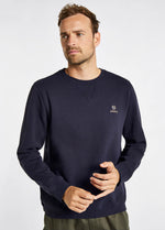 Dubarry Spencer Sweatshirt. A regular fit navy sweatshirt with long sleeves, crew neck and logo embroidery.