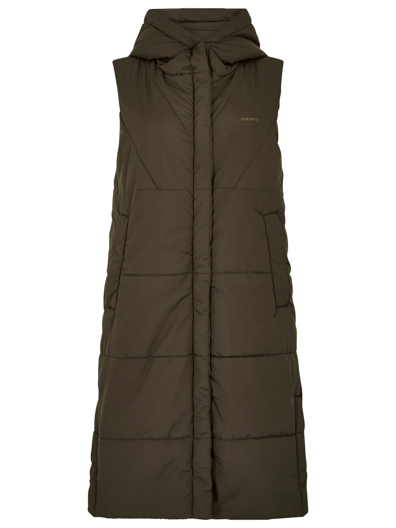 An image of the Dubarry Ryan Long Length Hooded Gilet