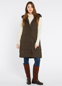 An image of the Dubarry Ryan Long Length Hooded Gilet