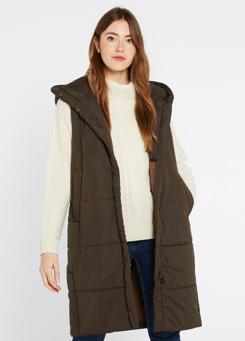 An image of the Dubarry Ryan Long Length Hooded Gilet
