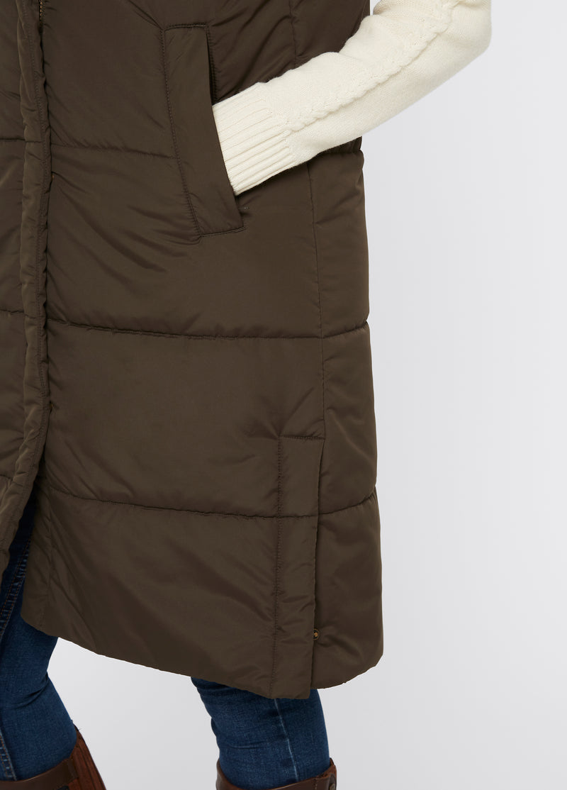 An image of the Dubarry Ryan Long Length Hooded Gilet
