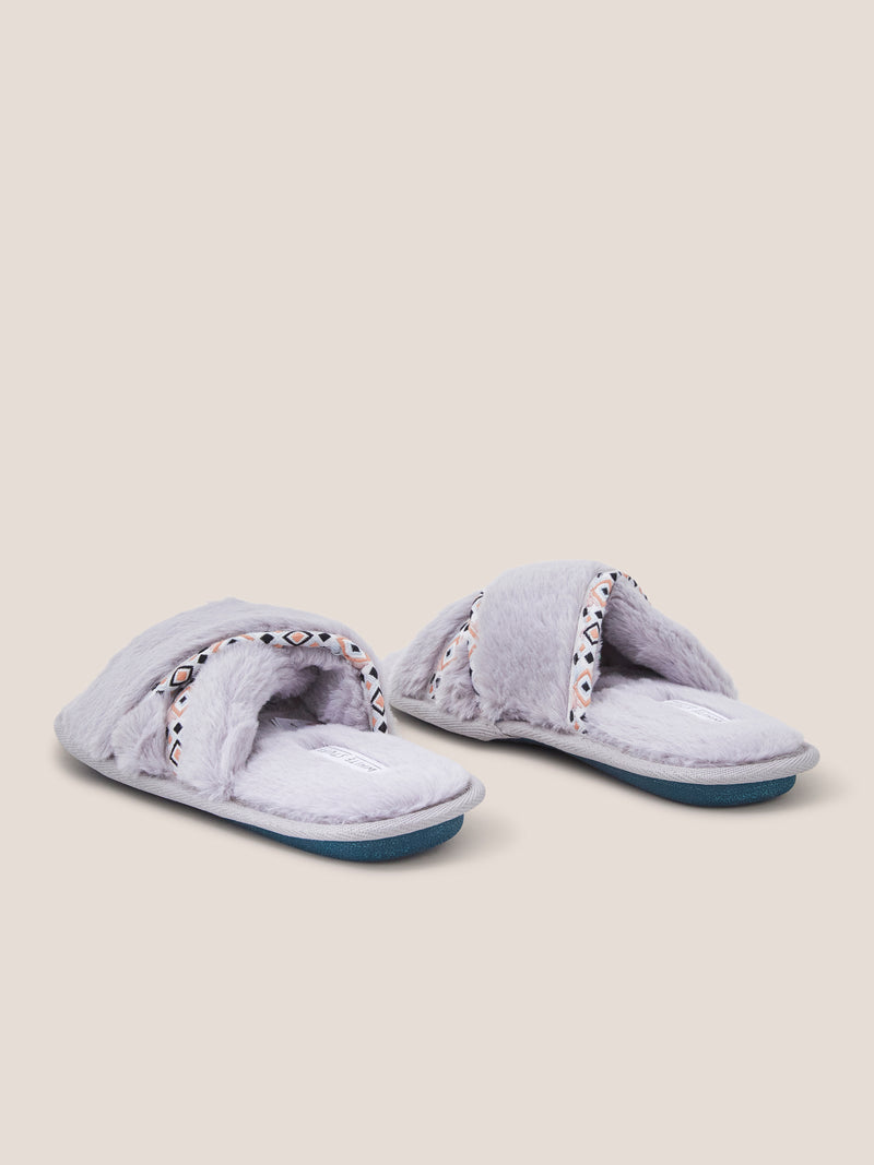 An image of the White Stuff Faux Fur Mule Slipper