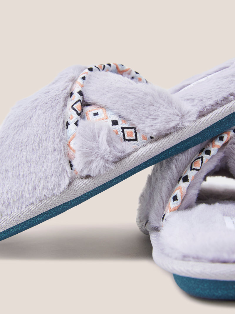 An image of the White Stuff Faux Fur Mule Slipper