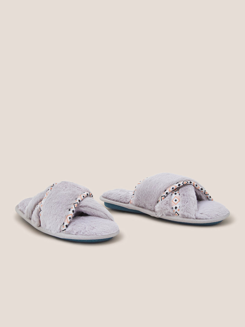 An image of the White Stuff Faux Fur Mule Slipper