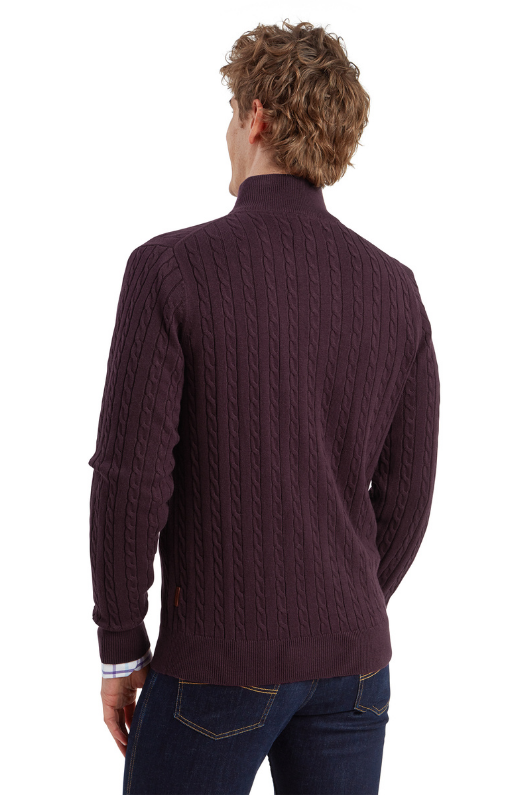 An image of the Schoffel Calton Cotton Cashmere Cable 1/4 Zip Jumper
