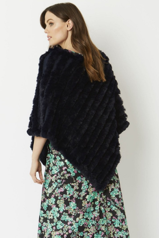 An image of the Jayley Faux Fur Poncho