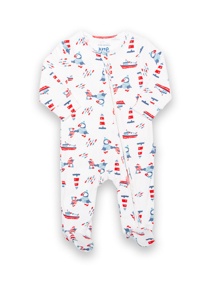An image of the Kite Puffin Pals Sleepsuit