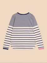 White Stuff Clara Long Sleeve Tee with a crew neck and a classic striped design