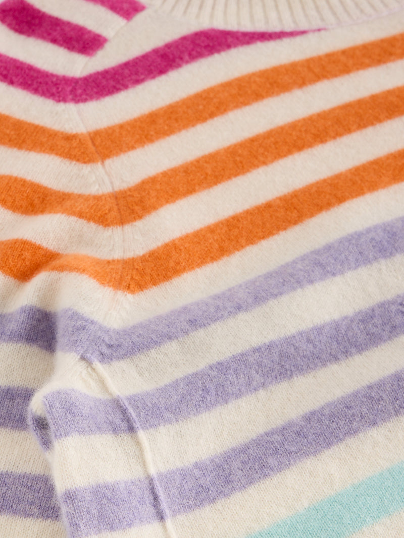 An image of the White Stuff Rainbow Stripe Cashmere Jumper