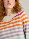 An image of the White Stuff Rainbow Stripe Cashmere Jumper