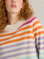 An image of the White Stuff Rainbow Stripe Cashmere Jumper