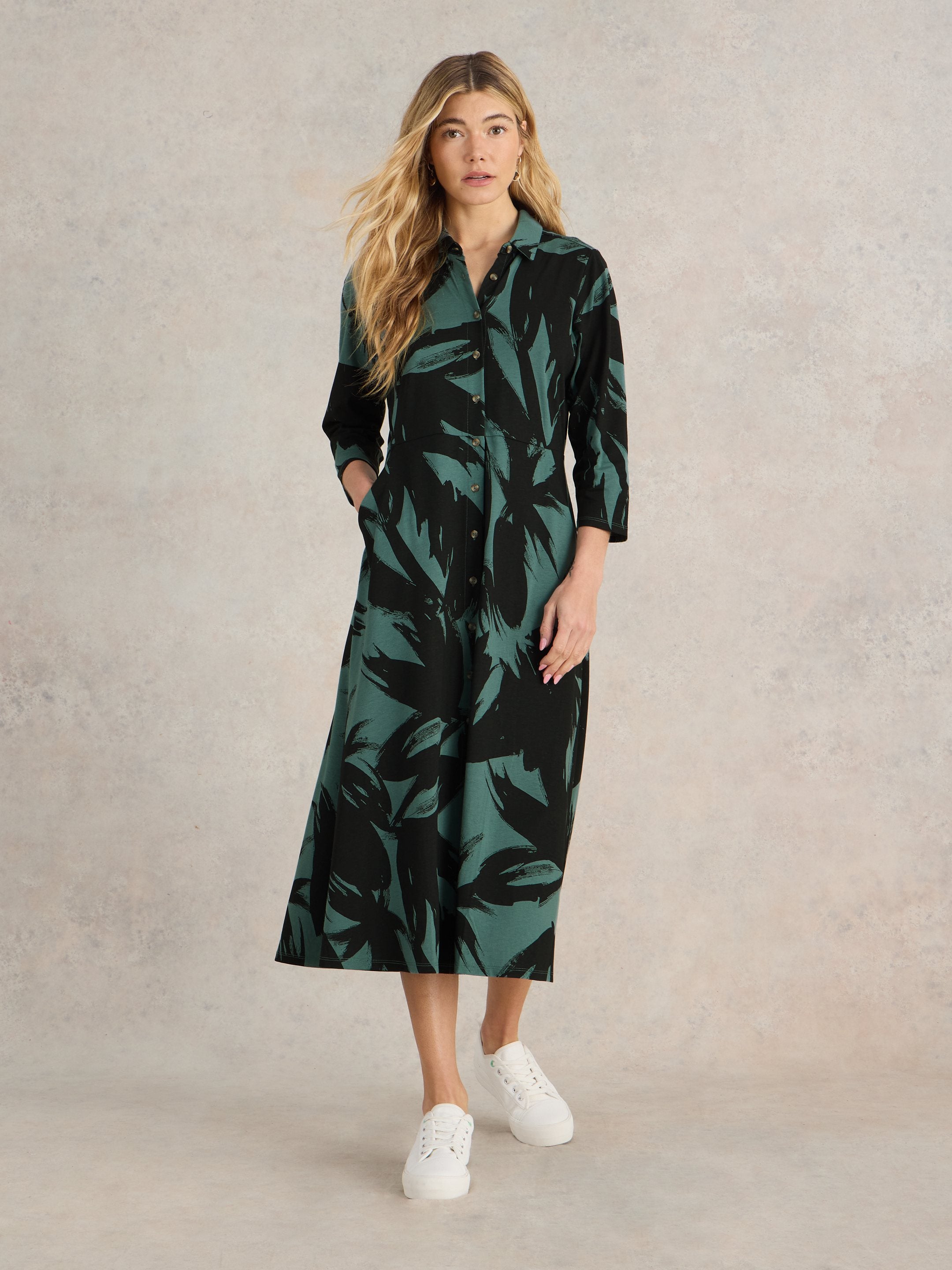An image of the White Stuff Rua Jersey Shirt Dress