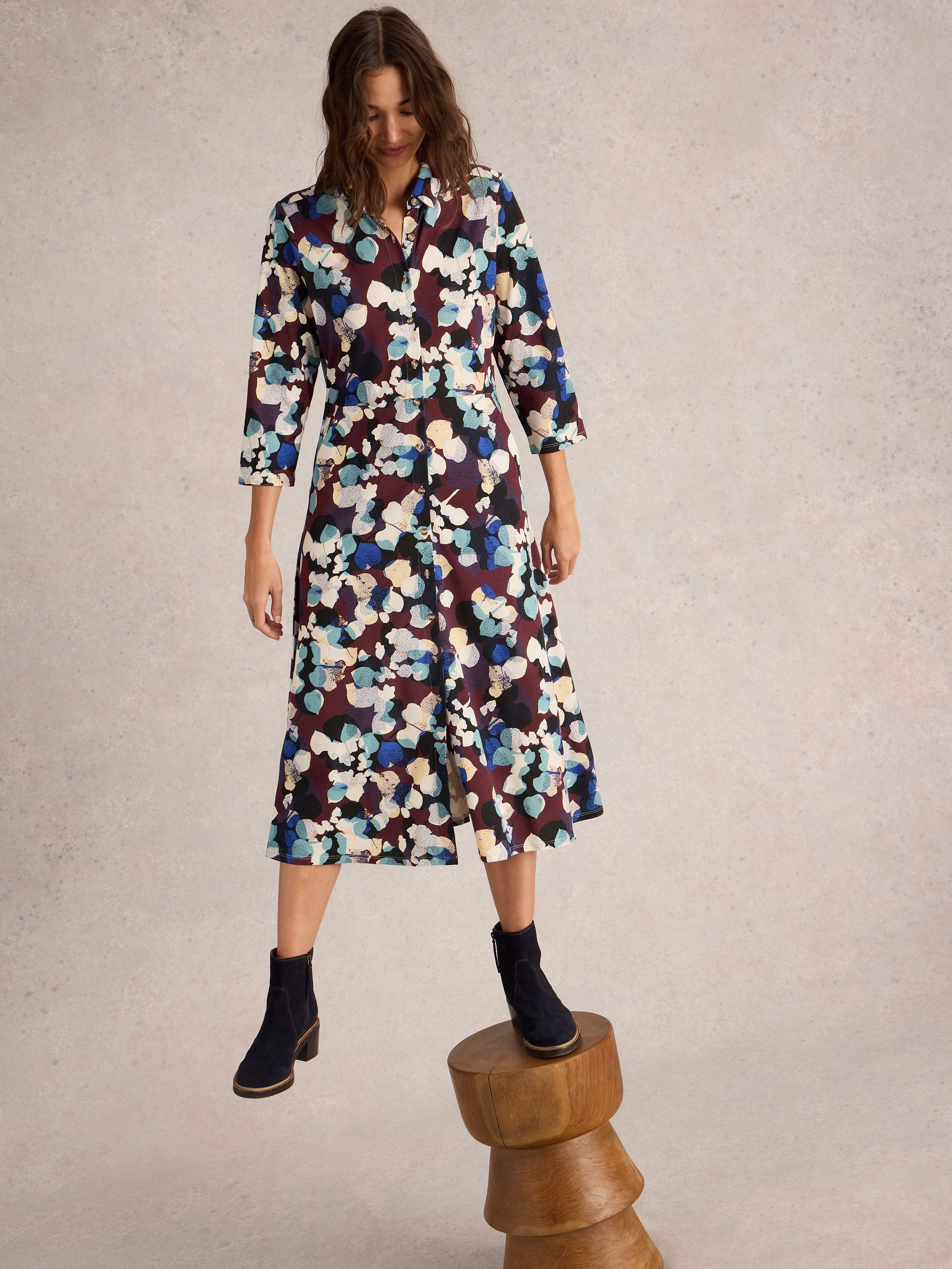 An image of the White Stuff Rua Jersey Shirt Dress