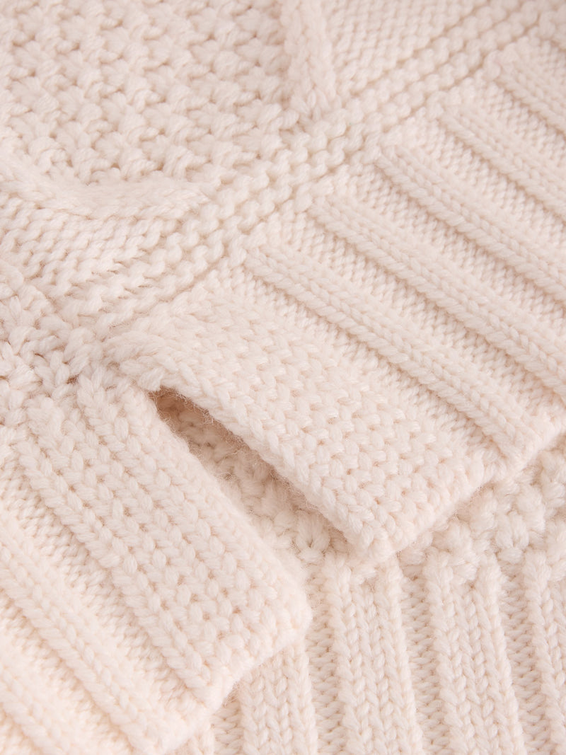 An image of the White Stuff Patchwork Cable Jumper