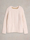 An image of the White Stuff Patchwork Cable Jumper