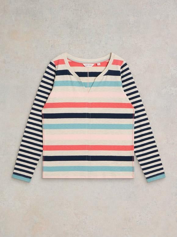 An image of the White Stuff Nelly Stripe Long Sleeve Tee