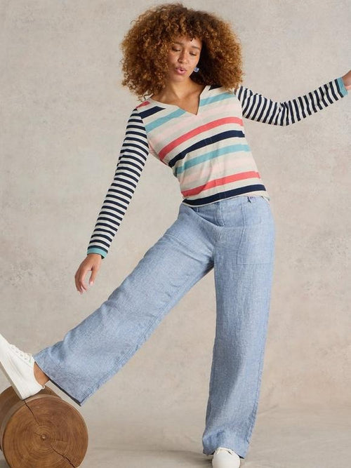 An image of the White Stuff Nelly Stripe Long Sleeve Tee