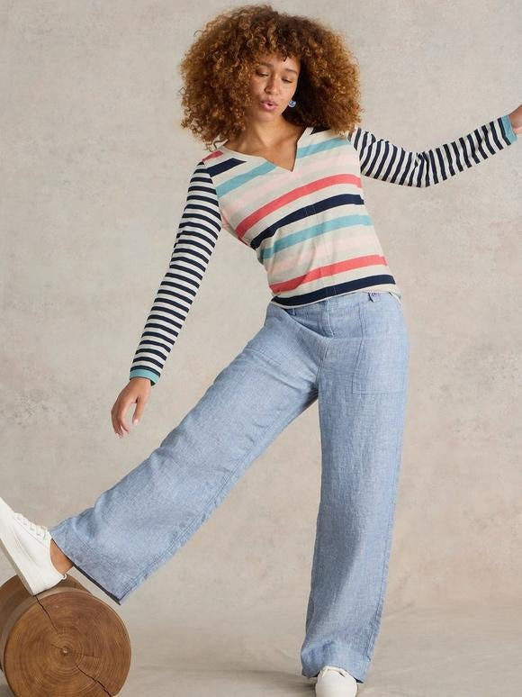An image of the White Stuff Nelly Stripe Long Sleeve Tee