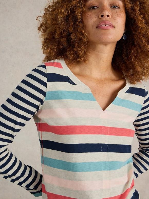 An image of the White Stuff Nelly Stripe Long Sleeve Tee