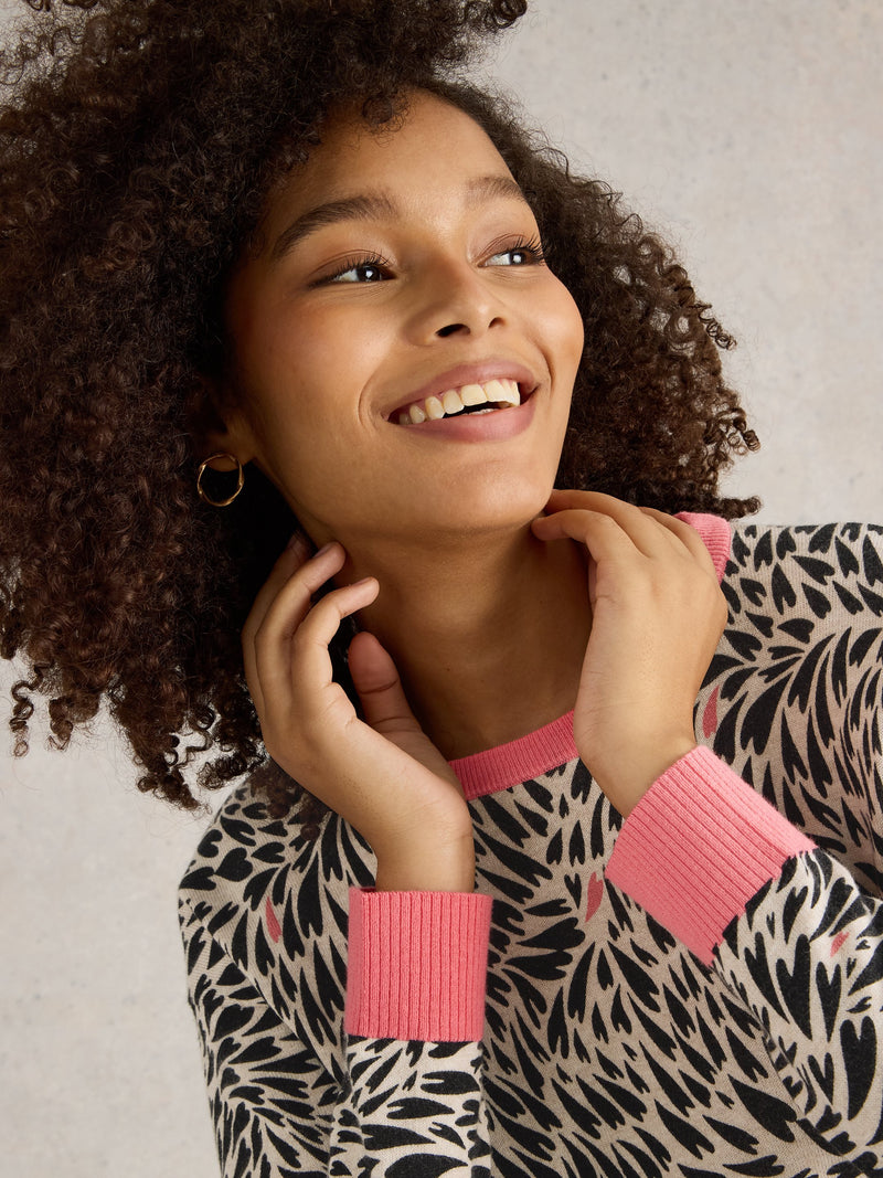 An image of the White Stuff City Leo Heart Jumper