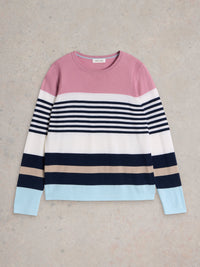An image of the White Stuff Stripe Crew Merino