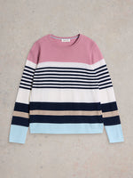 An image of the White Stuff Stripe Crew Merino