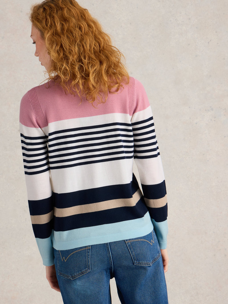 An image of the White Stuff Stripe Crew Merino
