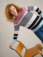 An image of the White Stuff Stripe Crew Merino