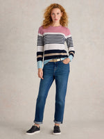 An image of the White Stuff Stripe Crew Merino