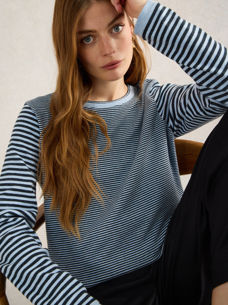 An image of the White Stuff Clara Sparkle Long Sleeve Tee