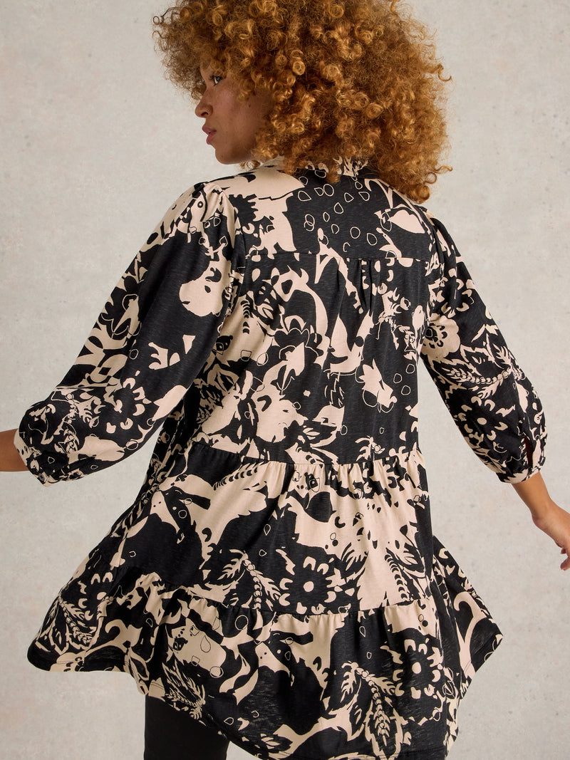 An image of the White Stuff Nela Printed Shirt Tunic