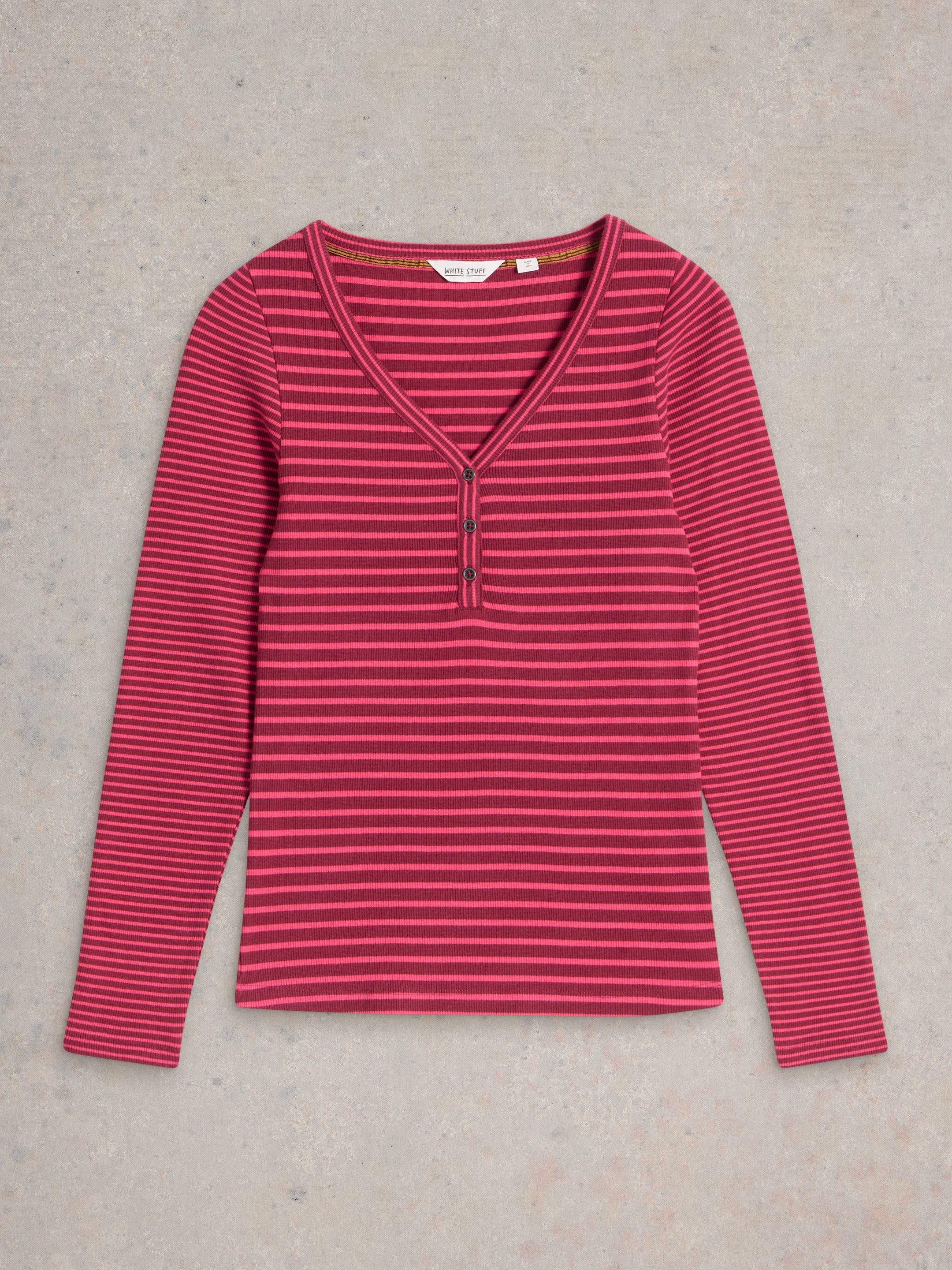 An image of the White Stuff Halley Rib Stripe Henley