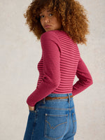 An image of the White Stuff Halley Rib Stripe Henley