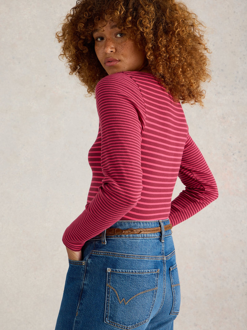 An image of the White Stuff Halley Rib Stripe Henley