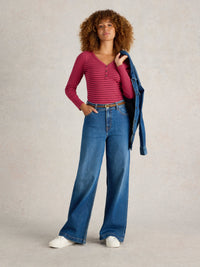 An image of the White Stuff Halley Rib Stripe Henley