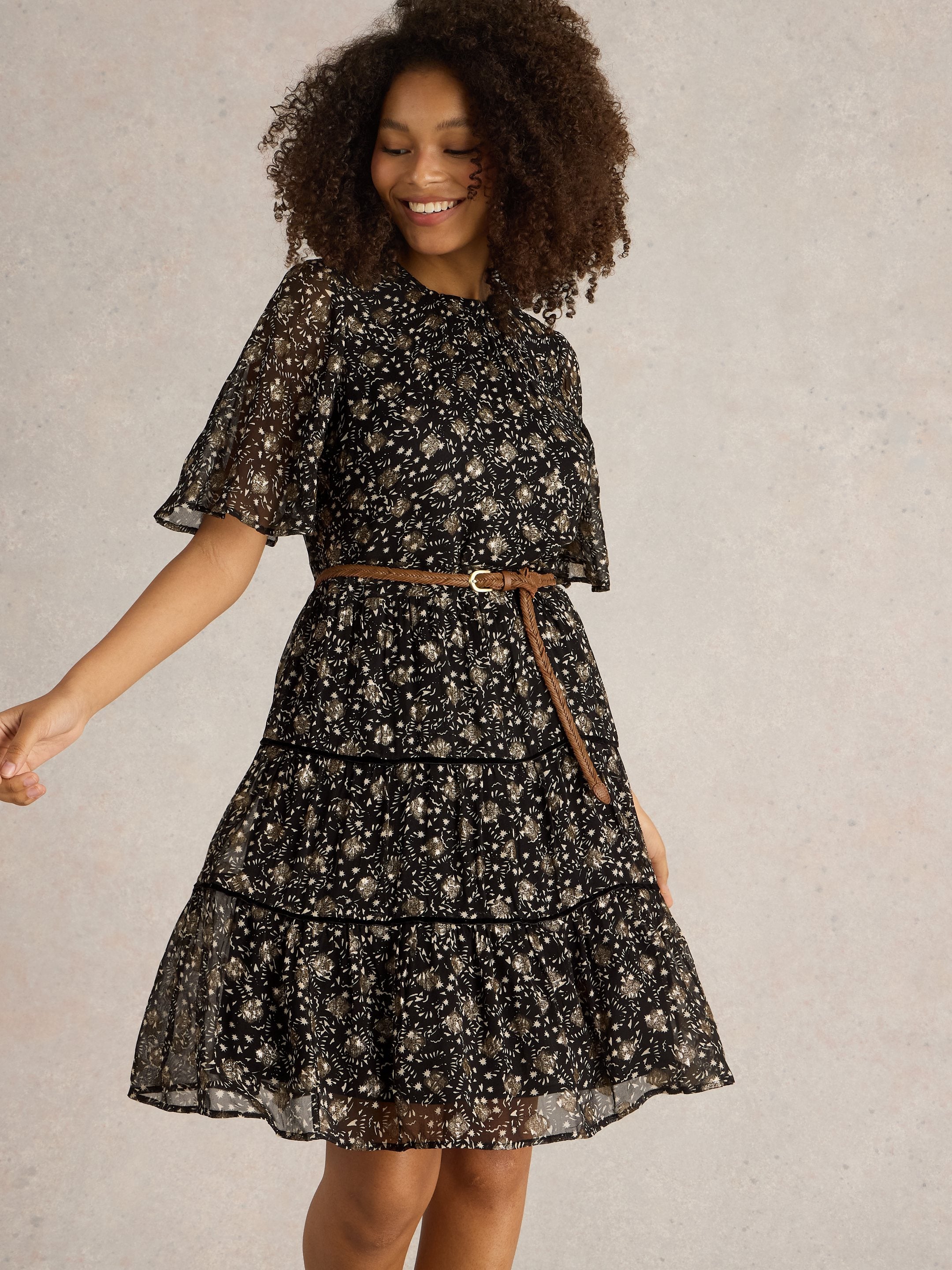 An image of the White Stuff Erin Metallic Dress
