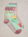 An image of the White Stuff 3 Pack Squiggle Ankle Socks