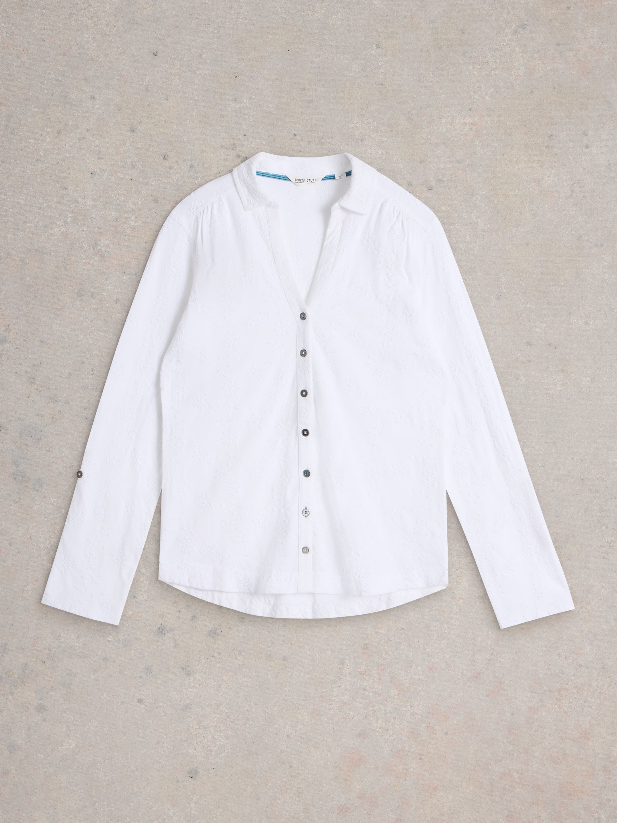 An image of the White Stuff Annie Broderie Jersey Shirt